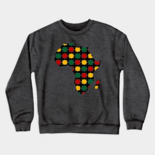 Africa map with geometric patterns colors Crewneck Sweatshirt